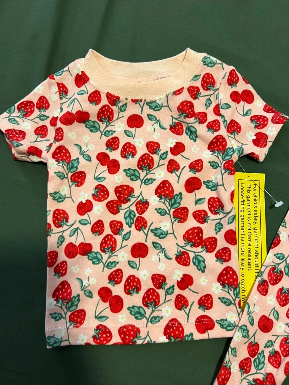 Strawberry Print Pajama Set Size 12M
